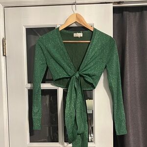 Ronny Kobo Collection Green Crop Top